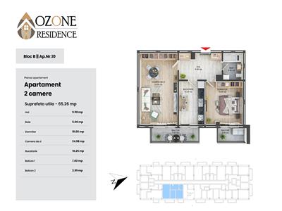 Ozone Residence, Apartament 2 camere, 65 mp utili, Tractorul